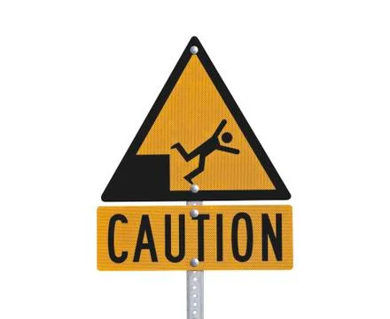 Fall risk caution sign Stock Photos