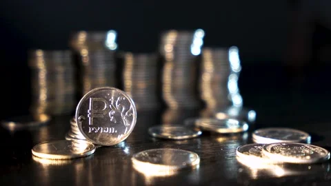 The fall of the Russian ruble. Russian ruble. 스톡 동영상 172591405