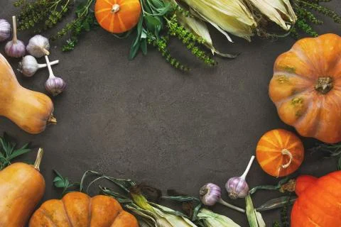 Fall rustic pumpkin background Stock Photos
