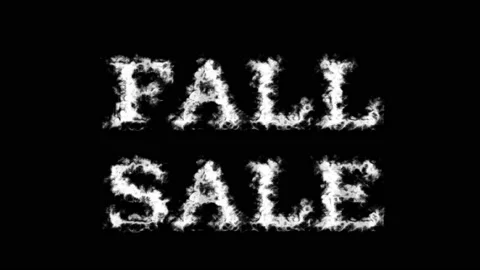 Fall Sale cloud text effect black isolated background Stock Footage 139607179