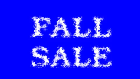 Fall Sale cloud text effect blue isolated background Stock Footage 139607190