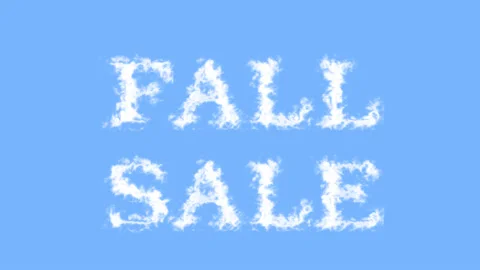 Fall Sale cloud text effect sky isolated background Stock Footage 139607207
