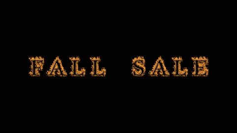Fall Sale fire text effect black background Stock Footage 136151685