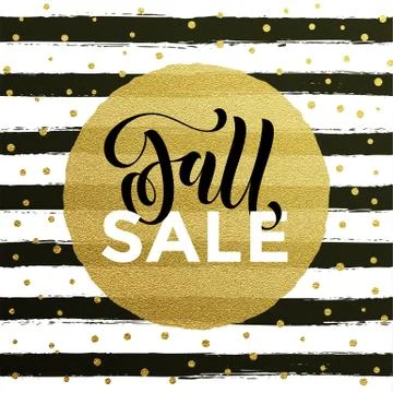 Fall sale poster banner vector gold pattern background for autumn shopping 스톡 일러스트