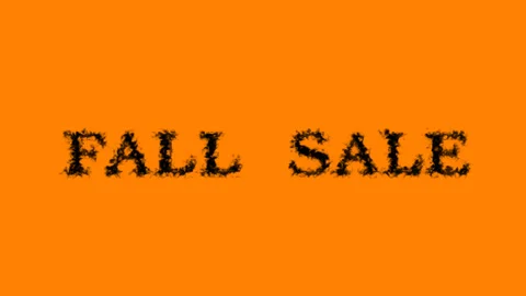 Fall Sale smoke text effect orange isolated background Stock Footage 138722417