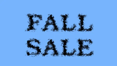 Fall Sale smoke text effect sky isolated background Stock Footage 139612152