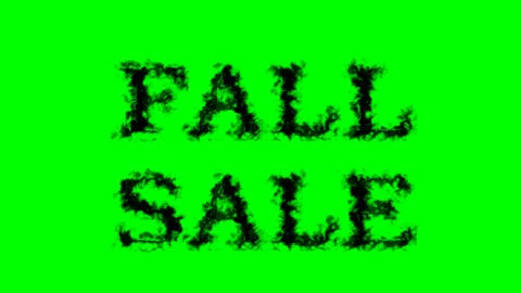 Fall Sale smoke text effect green isolated background Stock Footage 139642280