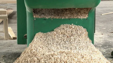 Fall sawdust in a carpentry workshop Stock Footage 148302865
