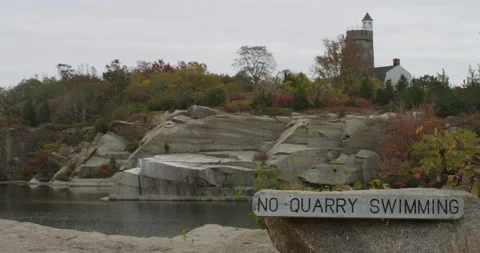A fall scene at a lake in Halibut Point state park Stock Footage 144984821