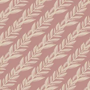 Fall seamless doodle pattern with autumn branches. Leaves ornament in light t Stock Illustration