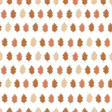 Fall seamless pattern with oak leaves Stock Illustration