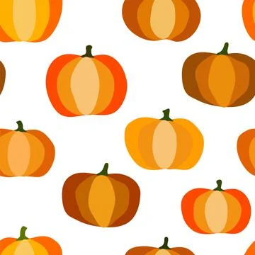 Fall seamless pumpkin pattern Stock Illustration