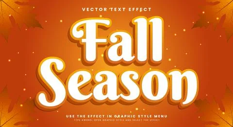 Fall Season 3d editable text effect Template Stock Illustration