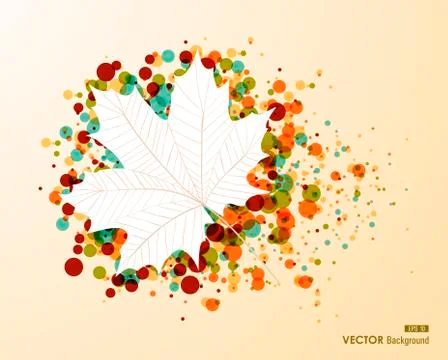 Fall season bubble composition leaf shape eps10 file background. Stockillustratie