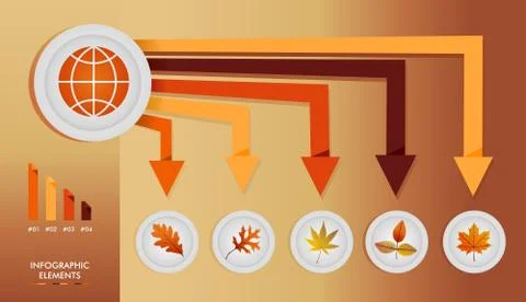 Fall season infographic global elements autumn graphic eps10 file. Stockillustratie