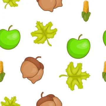 Fall season pattern, cartoon style イラスト素材