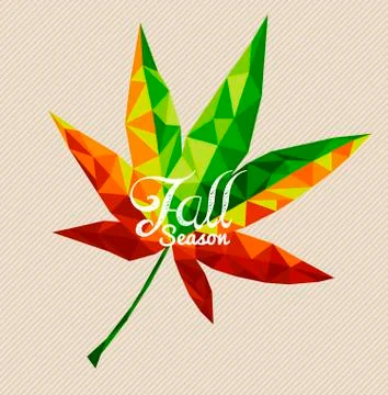 Fall season text with triangles leaf shape background eps10 file. Stockillustratie