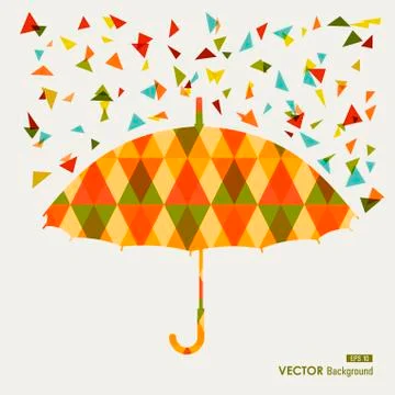 Fall season triangle composition umbrella eps10 file background. Stockillustratie