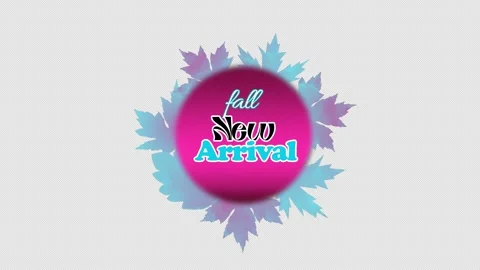 Fall sell and new arrival sticker video on transparent background Stock Footage 247696754