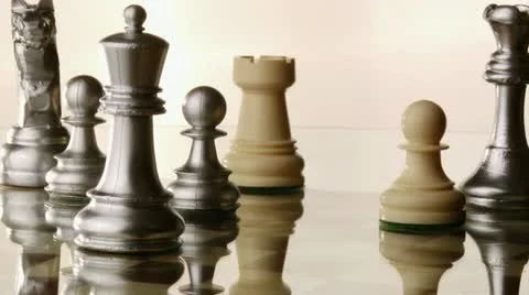 Fall of the silver chess king Stock Footage 21102150