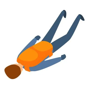 Fall skydiver icon, cartoon style Stock Illustration