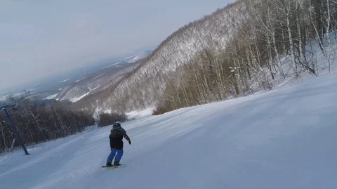 Fall On A Snowboard Stock Footage 99139925