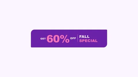 Fall Special 60% Off Animated Promo Sale Badge 4K Motion Graphic Video stock 345597487