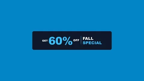 Fall Special 60% Off Animated Promo Sale Badge 4K Motion Graphic 库存影片 345597750