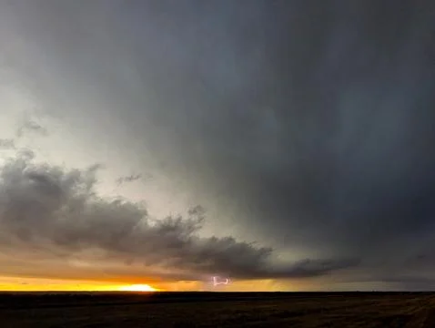Fall Storm Forming at Sunset Stock-Fotos