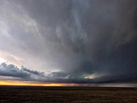 Fall Storm Over the Prairie 库存照片