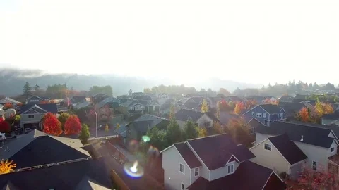 Fall suburbia 01 Stock Footage 69303064