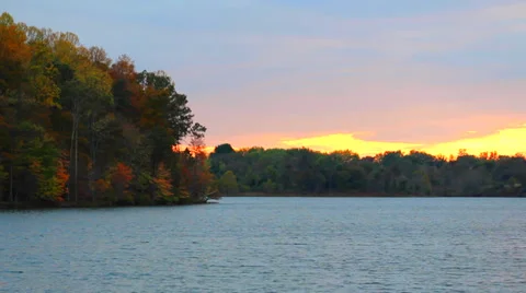 Fall Sunset Landscape Stock Footage 35285575