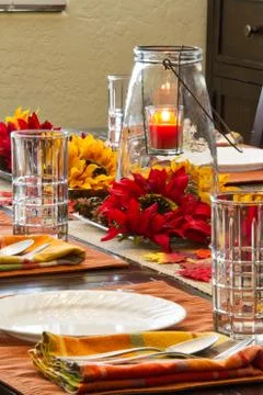 Fall Table Setting Stock Photos