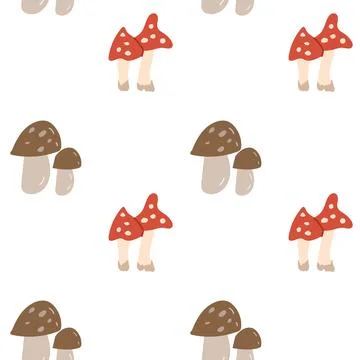 Fall thanksgiving pattern with autumn leaves and plants, animals. Cute fabric Stock Illustration