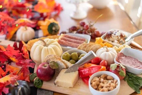 Fall theme charcuterie board Stock Photos