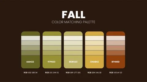 Fall theme color palettes or color schemes are trends combinations and palett Stock Illustration
