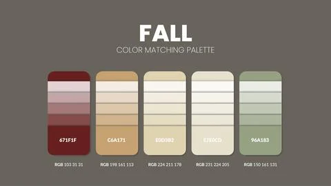 Fall theme color palettes or color schemes are trends combinations and palett Stock Illustration