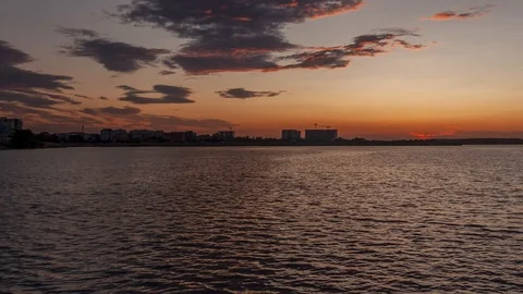 Fall Timelapse Sunset Lake Video stock 117159862