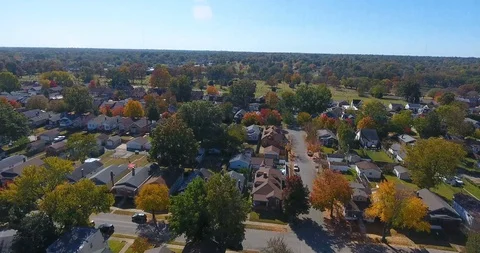 Fall Trees (4K Drone) 3/8 Video stock 119081072