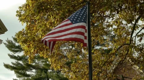 Fall usa flag 1 of 4 Stock Footage 48332297