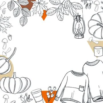 Fall vector background. Autumn mood. Sketch illustration. Stock Illustration