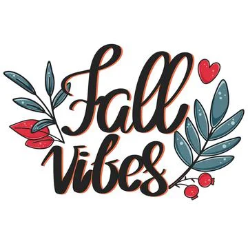 Fall vibes hand lettering Stock Illustration