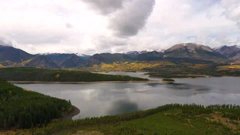 Fall Views at Dillon Reservoir, Drone Video Stock Footage 218636719