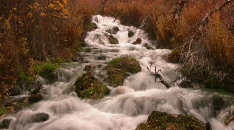 Fall Waterfall Speed 8 Stock Footage