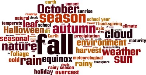 Fall word cloud Stock Illustration