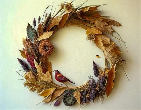 A Fall Wreath on a White Background イラスト素材