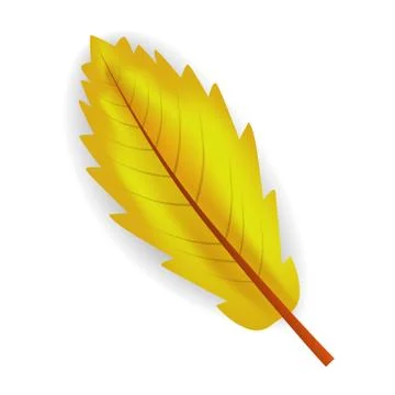 Fall yellow leaf icon, realistic style Stock Illustration