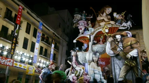 Falla Monument El Pilar 2009 - timelapse visit - take 2 動画素材 419954