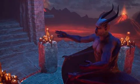 Fallen angel satan in hell イラスト素材