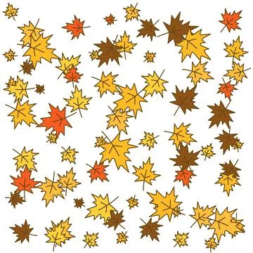 Fallen autumn maple leaves background vector illustration Stock Illustration